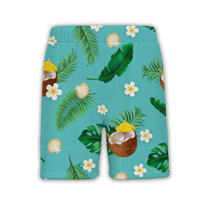 Deep Navy Blue Coconut Citrus Hawaiian Shirt with Palm Leaves and Stars