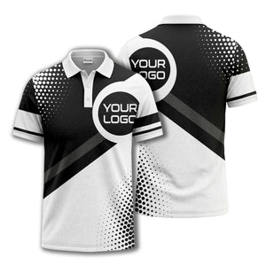 diagonal stripe custom logo corporate polo shirt