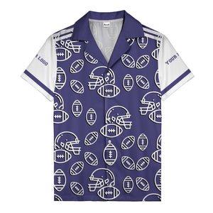 football helmets & balls repeat hawaiian shirt for men