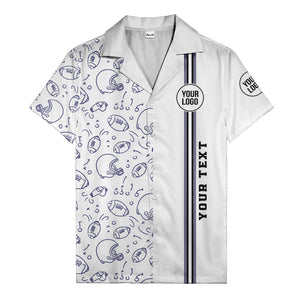 football helmets play diagrams cartoon sports hawaiian shirt for men