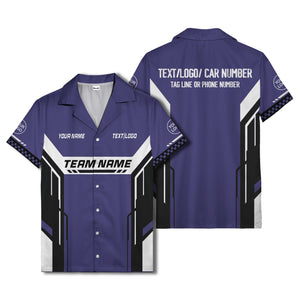 geometric stripes & custom text aloha hawaiian shirt for men