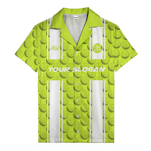 golf ball & white stripe repeat hawaiian shirt for golfers