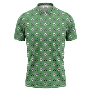 golf club pattern polo shirt for men | sporty custom color all-over print