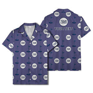 golf flag & custom logo repeat hawaiian shirt for men