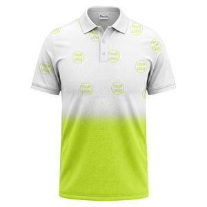 gradient black white custom logo repeat polo shirt