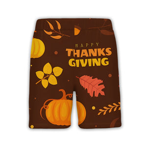 Happy Thanksgiving Hawaiian Shirt with Rustic Pumpkins and Oak Leaves