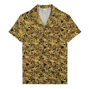 hexagon dot repeating custom text abstract geometric hawaiian shirt