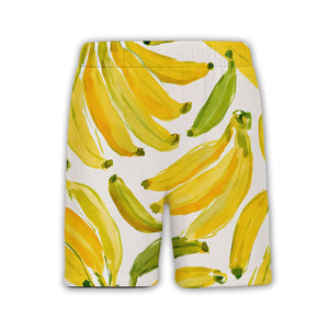Illustrated Banana and Leaf Hawaiian Shirt on Charcoal Black