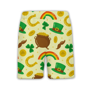 Irish Gnome Hawaiian Shirt with Bearded Characters Shamrocks and Beer Mugs