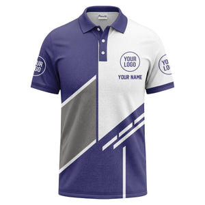 modern diagonal stripe custom logo men's golf polo shirt