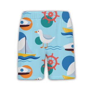 Nautical Captain Hat & Ship Wheel Hawaiian Shirt – Seagull Sailing Fun