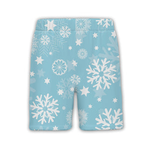 Powder Blue Intricate Snowflake Hawaiian Shirt with Scattered Stars