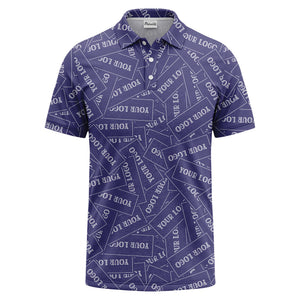repeat your logo on black ground custom polo shirt