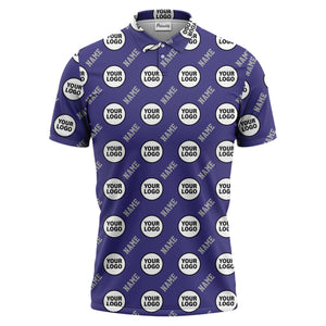 repeating geometric circle logo graphic polo shirt - custom branding available
