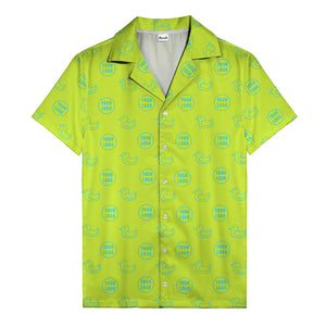 rubber duck & custom logo repeat pattern hawaiian shirt
