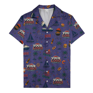 sailboats anchors ship wheels hamburger shrimp steak grill tools hawaiian shirt for men