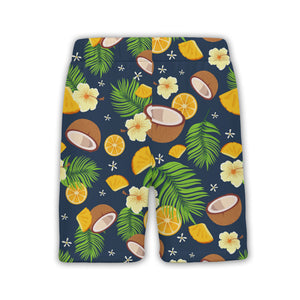 Sky Blue Hibiscus Beach Ball Hawaiian Shirt with Palm Fronds and Sun