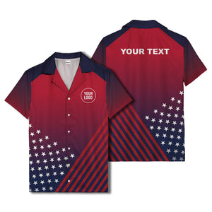 stars & stripes diagonal american flag hawaiian shirt for men