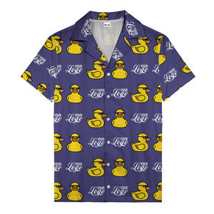 sunglassed rubber ducky parade custom logo hawaiian shirt