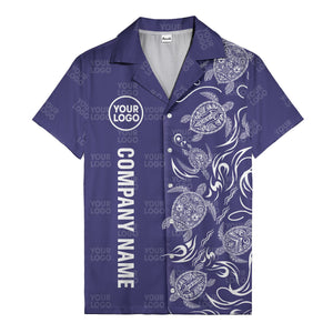tribal black sea turtles riding waves hawaiian shirt
