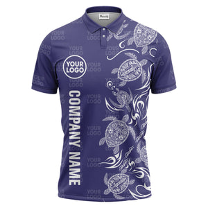 tribal sea turtle swirl black white artwork polo shirt for beach days