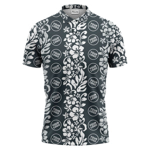tropical hibiscus custom multi color floral print golf polo shirt for men