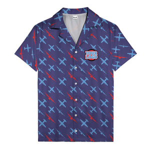 vintage airplane repeat pattern hawaiian shirt for aviation fans