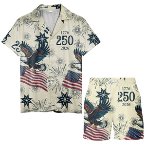 Vintage Eagle Fireworks Aloha Shirt For Independence Day Hawaiian Shirt