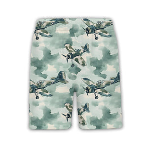 Vintage WWII Propeller Plane Camo Military Hawaiian Shirt – Aviation Print