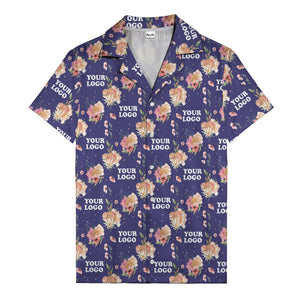 watercolor floral d20 dice hawaiian shirt with custom logo space