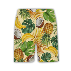 Watercolor Pineapple Hawaiian Shirt with Bananas and Coconuts