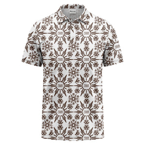 watercolor sunburst floral repeat pattern golf polo shirt