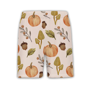 Whimsical Autumn Mushroom and Pumpkin Hawaiian Shirt Watercolor