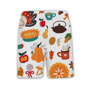 Whimsical Thanksgiving Hawaiian Shirt with Pilgrim Turkeys and Pumpkin Pies