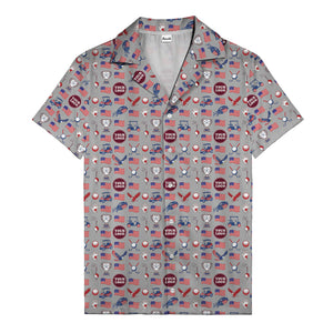 american flag eagle golf cart trophy hawaiian shirt for men