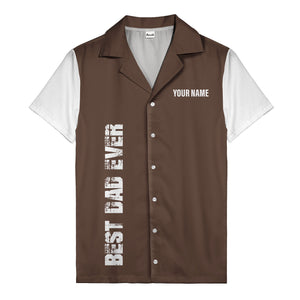 best dad ever vertical name personalized black graphic hawaiian shirt for men