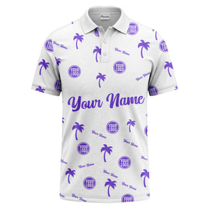 black palm tree silhouettes personalized polo shirt with custom logos