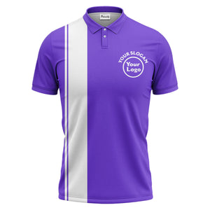 bold black white vertical stripe custom logo golf country club polo shirt