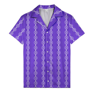 chain link custom logos black white all over hawaiian shirt