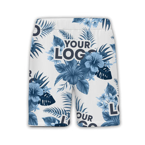 Clean White Corporate Hawaiian Shirt with Monstera Leaf Logo Design