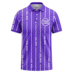 custom logo circle & wavy lines personalized polo shirt
