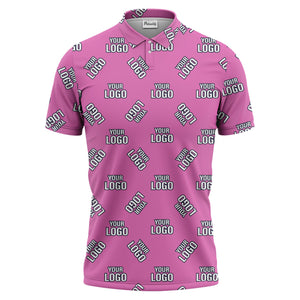 custom logo pattern polo shirt - repeating text all over print design