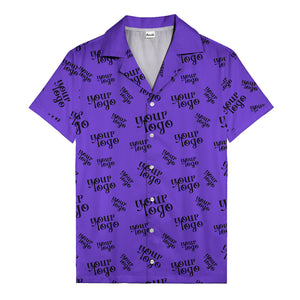 custom logo repeat typography hawaiian shirt for personalized style