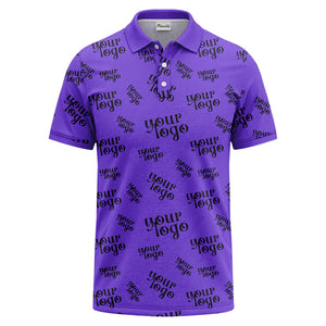 custom logo repeat typography minimalist polo shirt