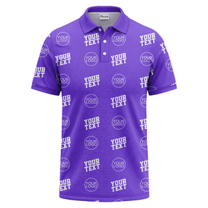 custom logo & text repeat pattern personalized polo shirt