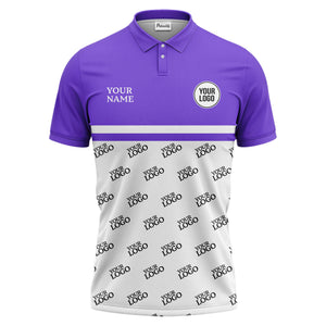 custom logos repeat monochrome black white corporate polo shirt