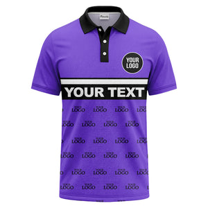 custom monogram logo repeat & text banner all over polo shirt