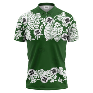 custom multi color monstera hawaiian floral tropical golf polo shirt for men