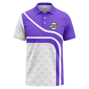diagonal black-white custom logo stripe polo shirt for golf