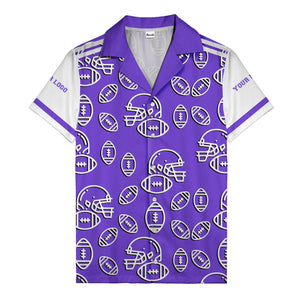football helmets & balls repeat hawaiian shirt for men